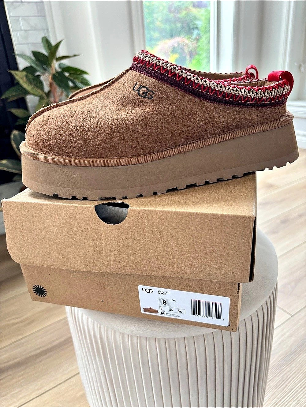 UGG Tazz Slipper Brown & Red US 8 NWT